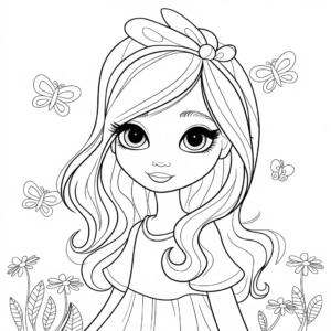 かわいい塗り絵女の子ダウンロード無料