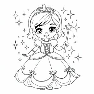 かわいい塗り絵女の子簡単