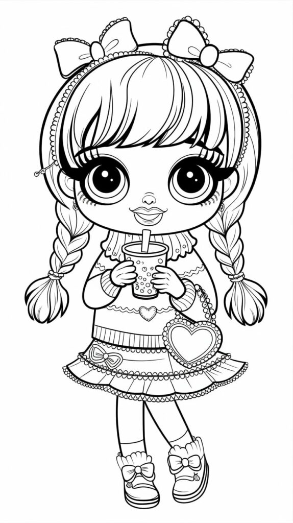 かわいい塗り絵女の子無料