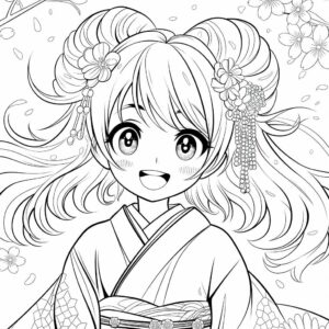 ぬりえ 女の子 簡単