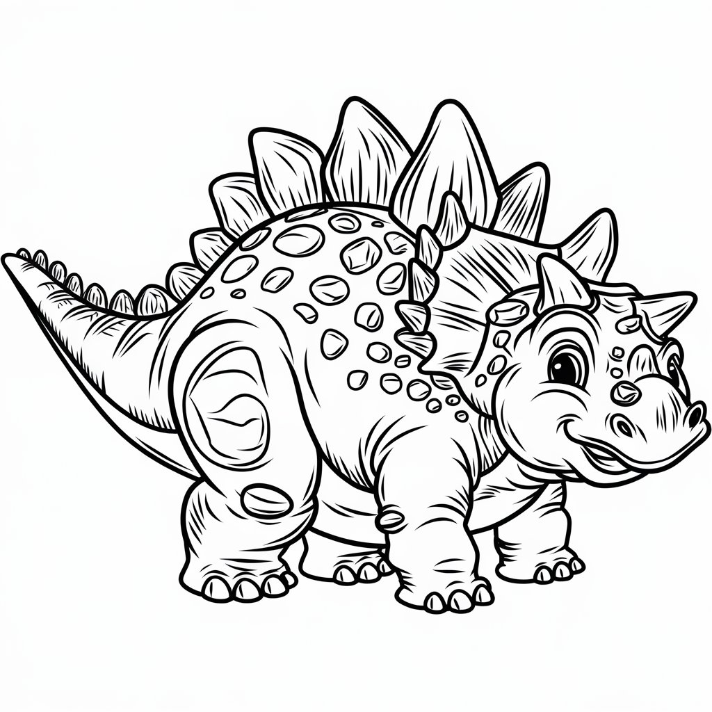 34 恐竜 塗り絵 カワイイ 無料, image size:1024x1024