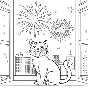 無料-シロクロ-ネコ-ぬりえ