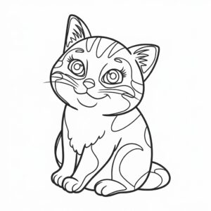 無料-アニメ-ネコ-ぬりえ